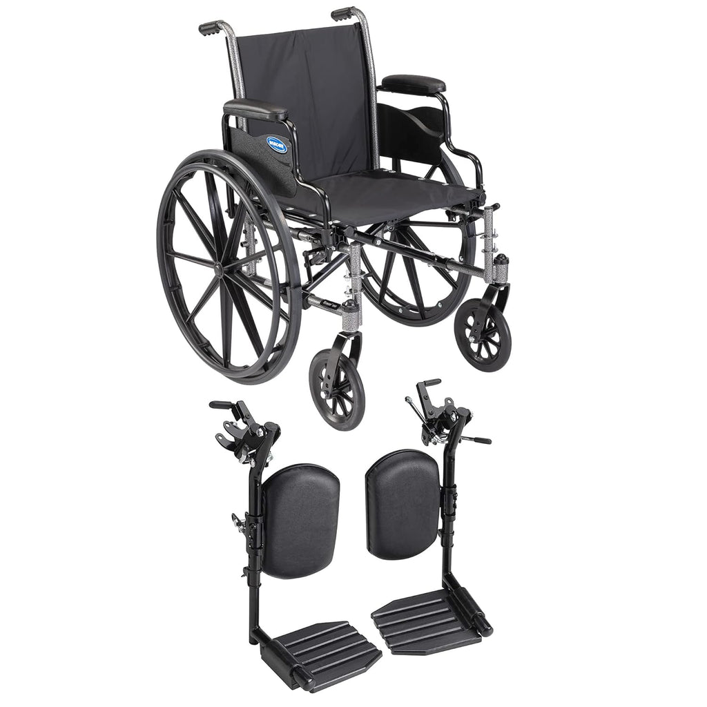 Folding Wheelchair 22 Inch Seat with Padded Legrests & Desk Arms Y270