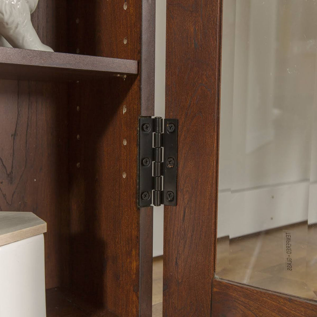 41x22 Wood Media Storage Tower Cabinet Brown Y60285