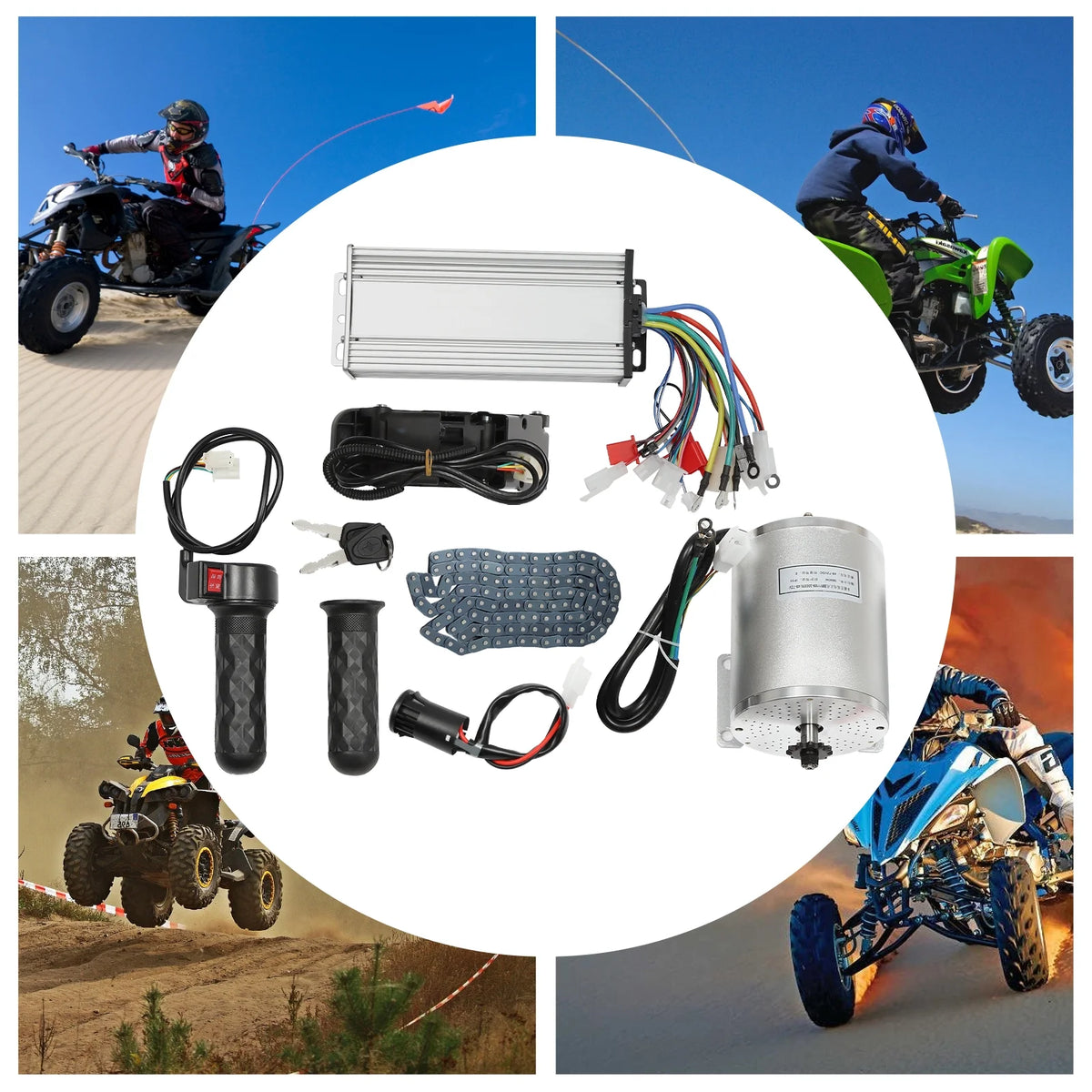 48-72V 3000W Brushless Motor Kit with Controller and Throttle J332