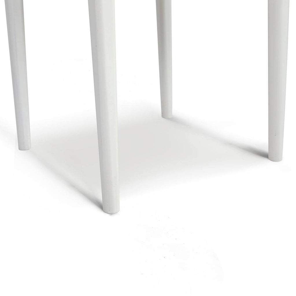 Square Italian Carrara White Marble Side Table with Legs - Tan M931112