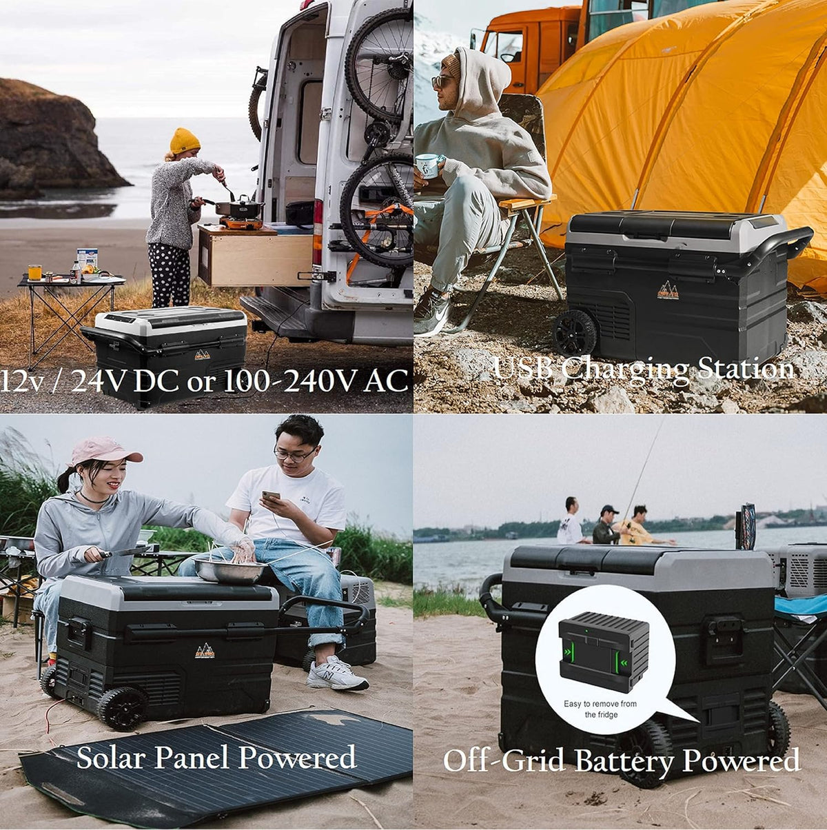 Battery Operated Portable Camping Fridge with Wheels J5817