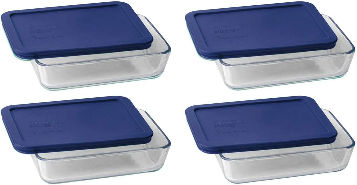 3 Cup Rectangular Dish With Plastic Cover (4) M270532