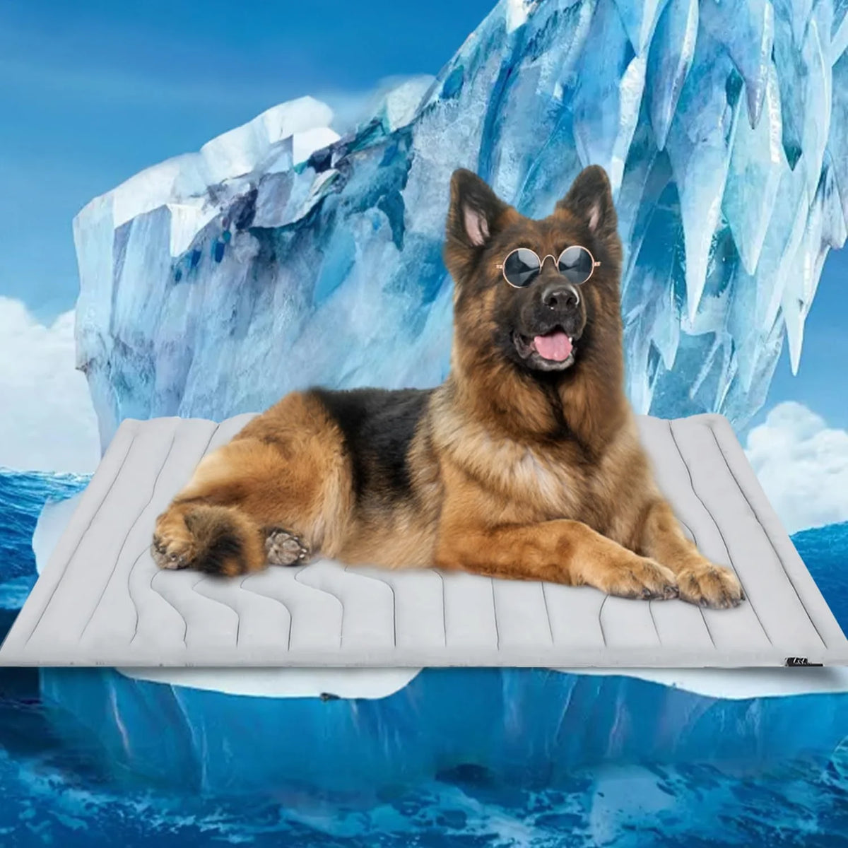 36" x 23" Reversible Cooling Mat, Glacial Grey J363