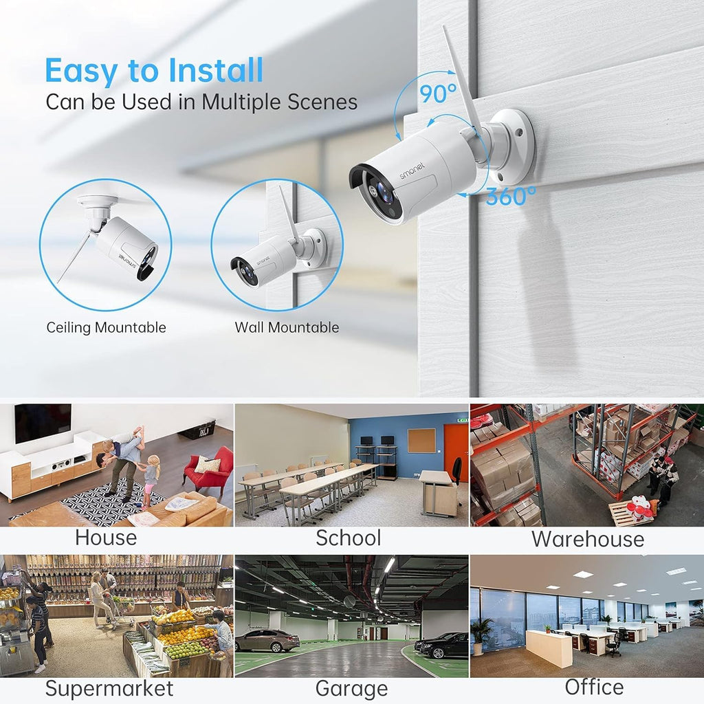 3MP Wireless Security Camera System with 12” Monitor Q8513