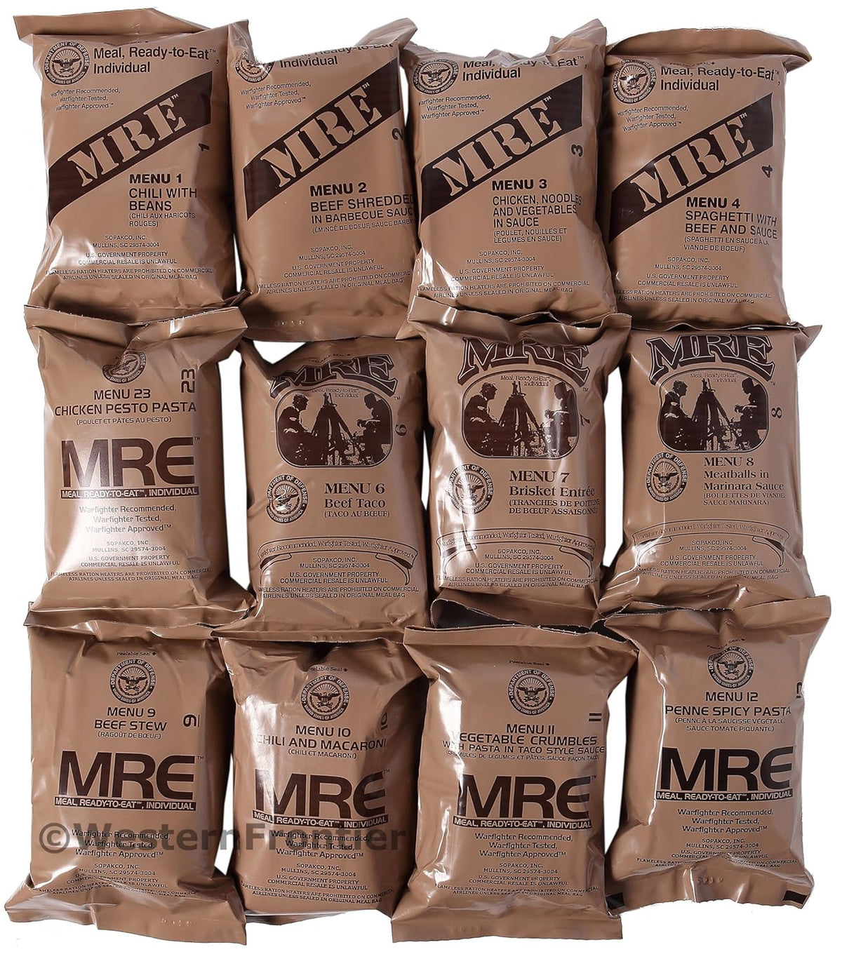 24 Meals Military Surplus Meal Ready to Eat P204