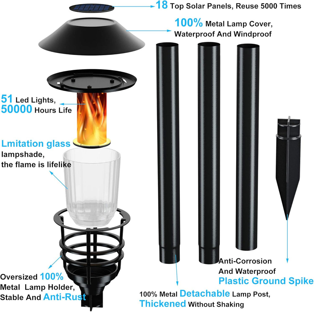 Waterproof LED Metal Solar Pathway Lights 4 Pack V55643
