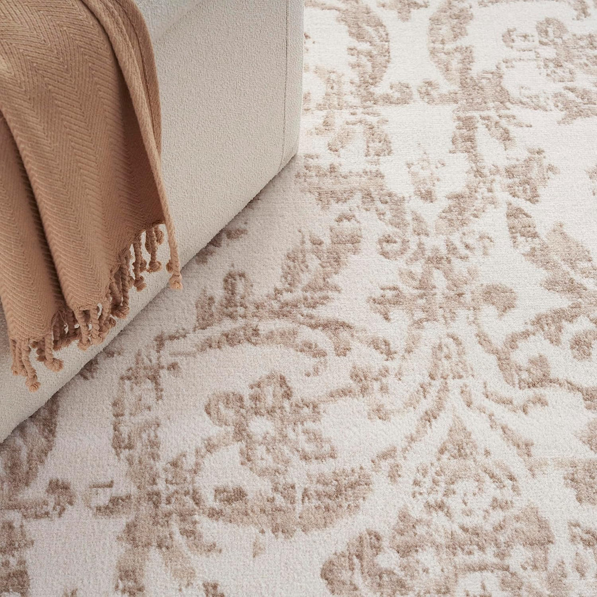 Vintage Ivory Beige 7'10" x 9'10" Area Rug J282458