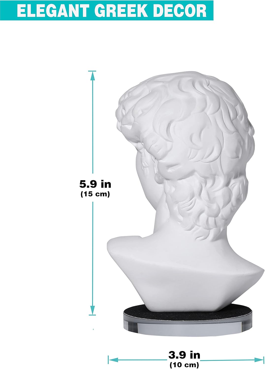 Greek Statue of David Head Bust Sculpture Figurine A369
