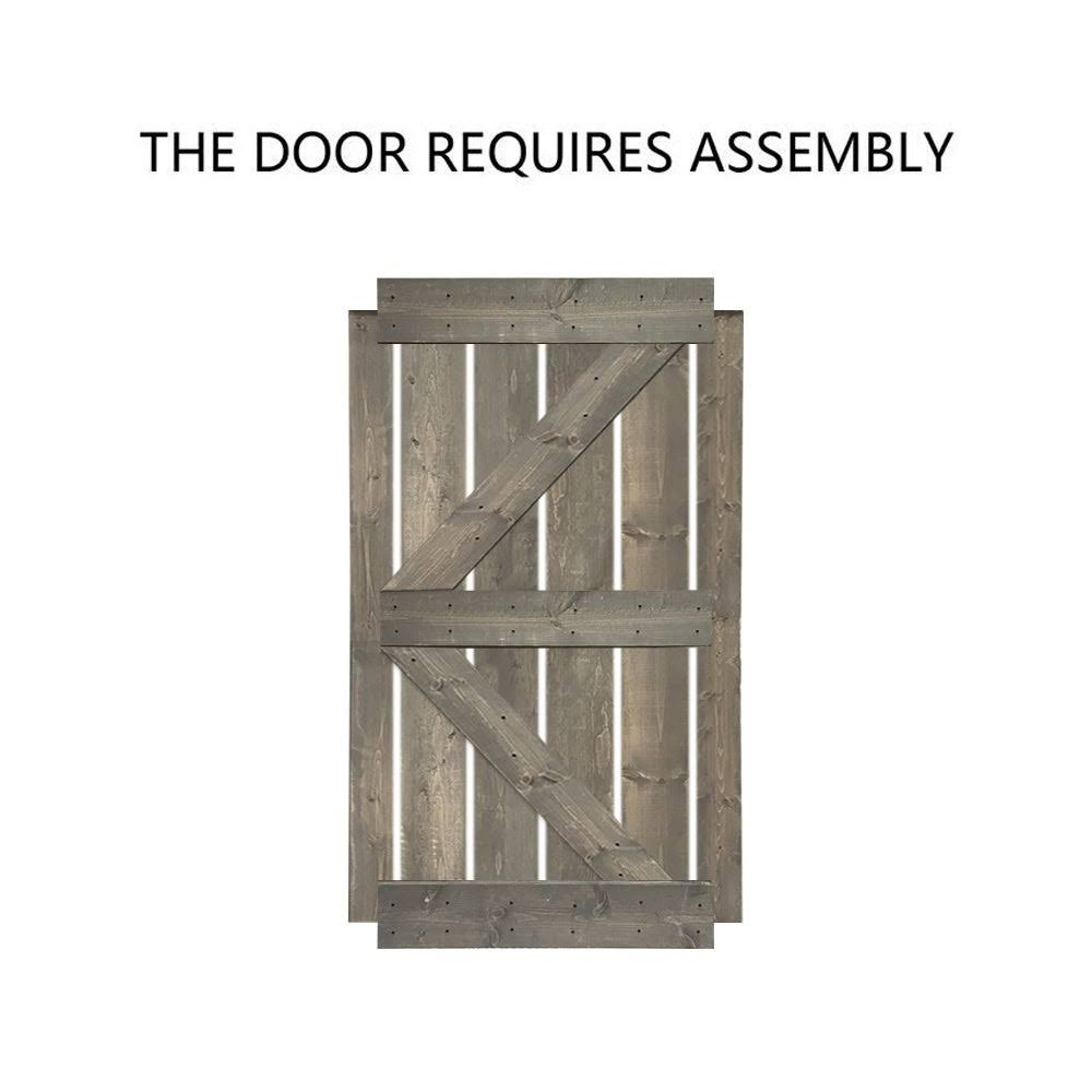 36 in. x 84 in. Solid Jungle Green Stained Pine Wood Interior Sliding Barn Door Slab N374