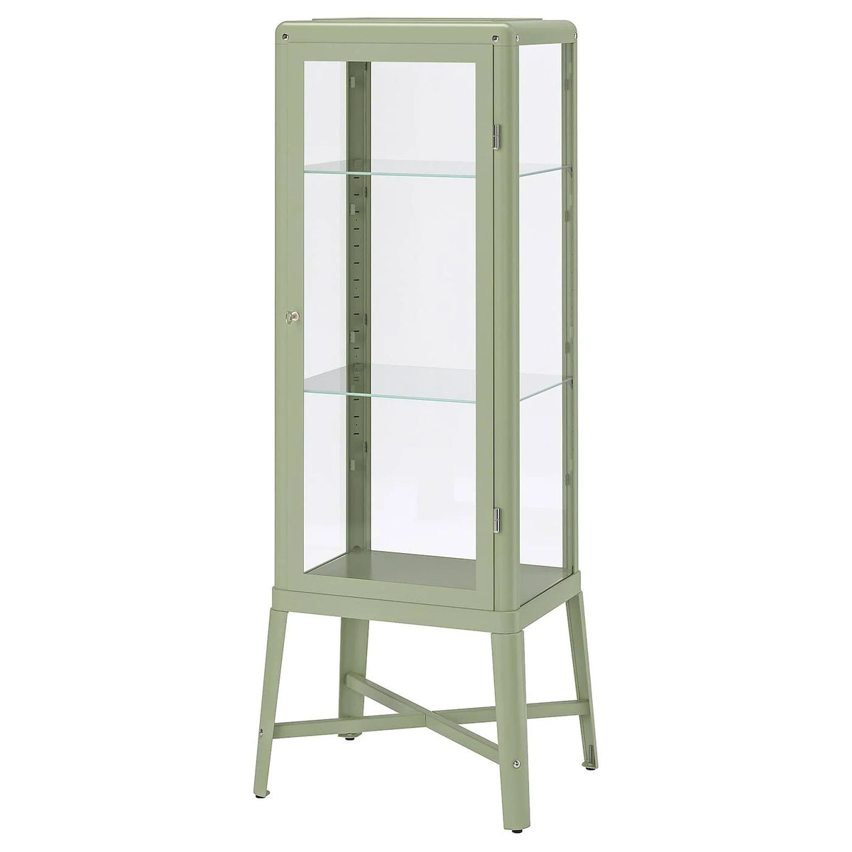 Pale Gray-Green Glass-Door Cabinet K5106