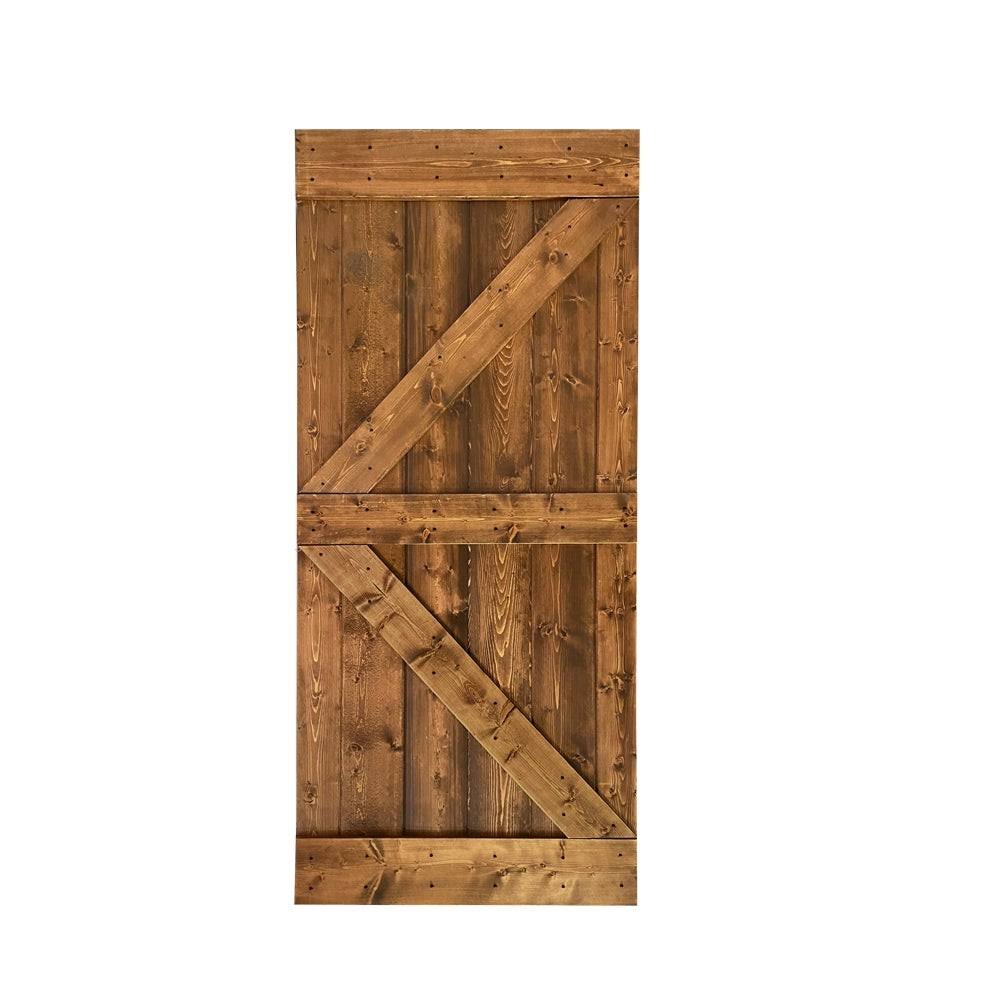 36 in. x 84 in. Solid Jungle Green Stained Pine Wood Interior Sliding Barn Door Slab N374