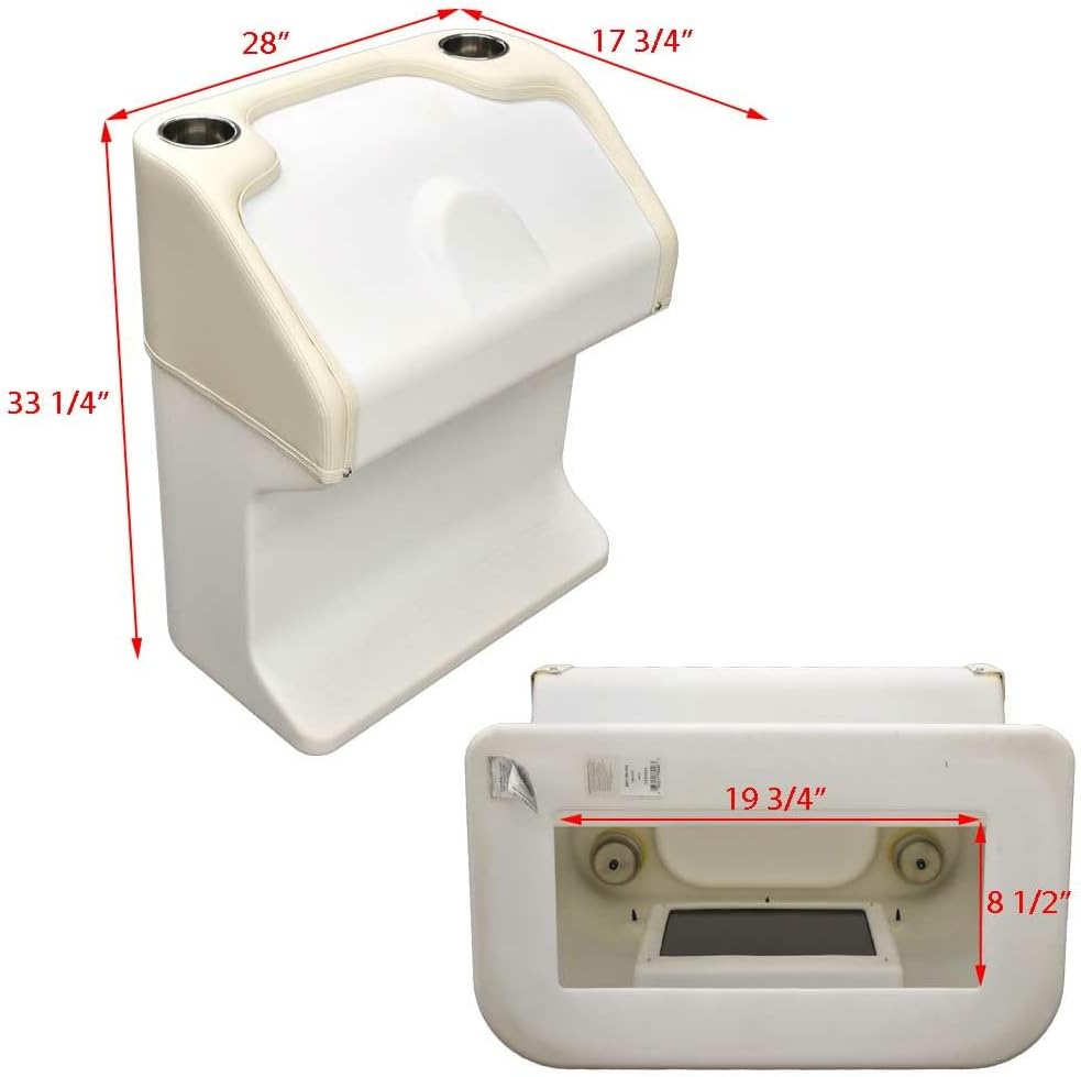 White Beige Pontoon Boat Steering Console X6685
