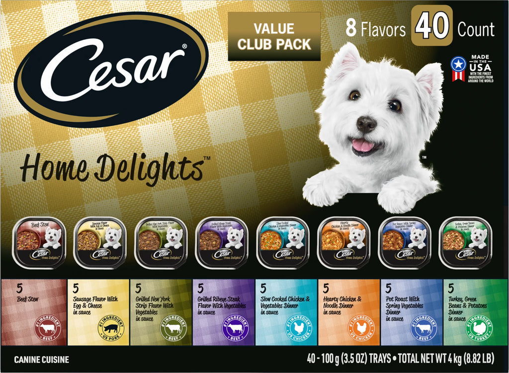 Cesar Wet Dog Food Variety Pack 40-Pack 3.5 oz A58979