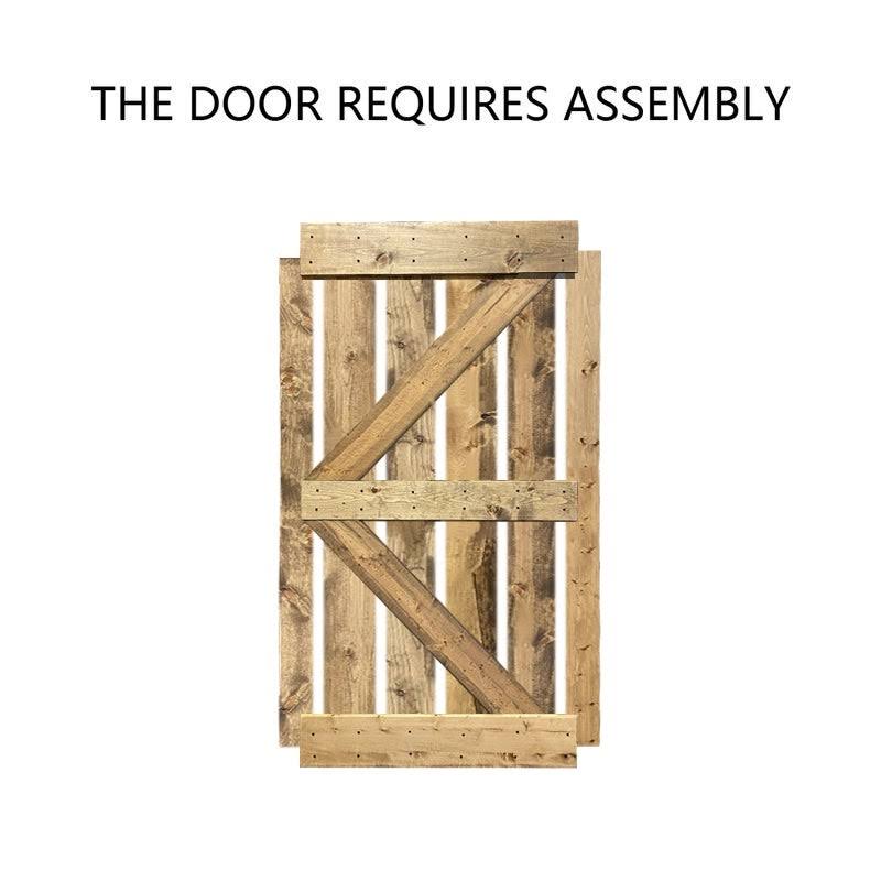 36 in. x 84 in. Solid Jungle Green Stained Pine Wood Interior Sliding Barn Door Slab N374