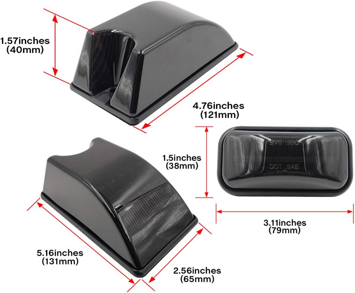 10pcs LED Cab Marker Light Housing Smoke Lens Roof Top Clearance Light Cover M7703