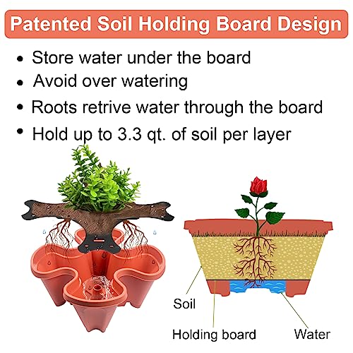 7 Tier Stackable Planters with Removable Wheels U23918