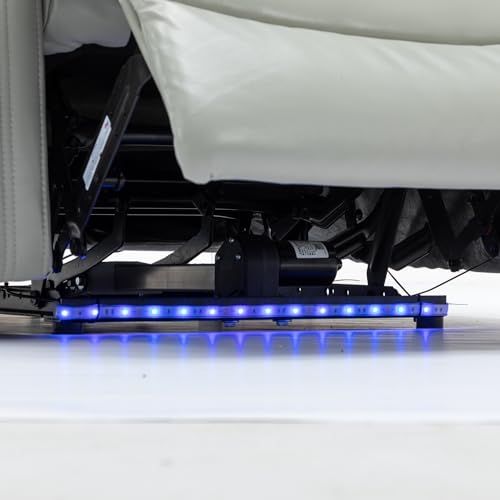 Black Electric Recliner Chair with Cup Holder Bluetooth Speaker LED Lights USB Ports Tray Table Arm Storage X6855
