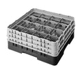 16-Compartment Glass Rack with 3 Gray Extenders T7447