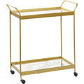Gold Metal Contemporary Bar Cart N34226