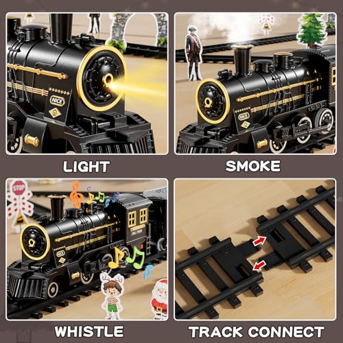 Large Electric Train Set with Realistic Sound, Lights and Smoke N662
