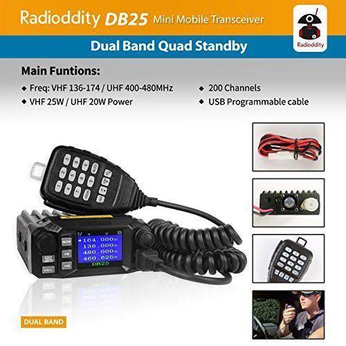 Dual Band VHF UHF 25W Mobile Radio with 4 Color Display H899