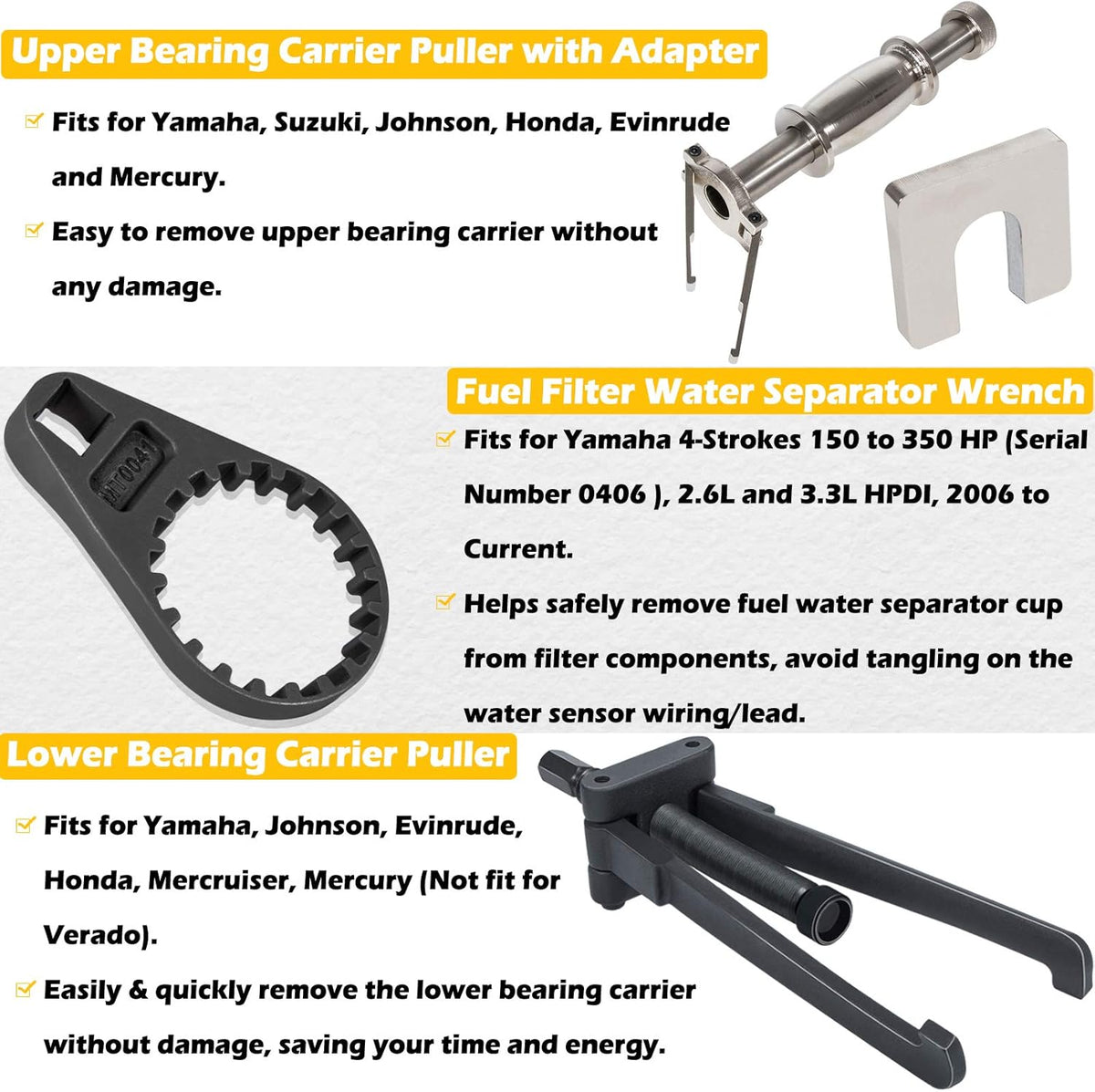 Fuel Filter Water Separator Wrench & Bearing Carrier Puller Z27266