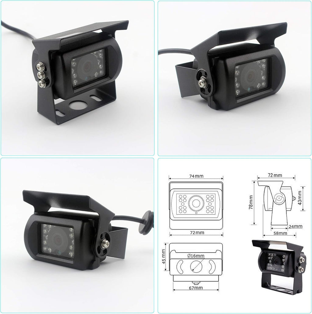 9 inch Monitor Car Backup Camera System with Quad Split Screen CCD Waterproof Night Vision Rear View Camera K173875
