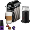 Electric Titanium Single-Serve Espresso Machine with Black Milk Frother K98690