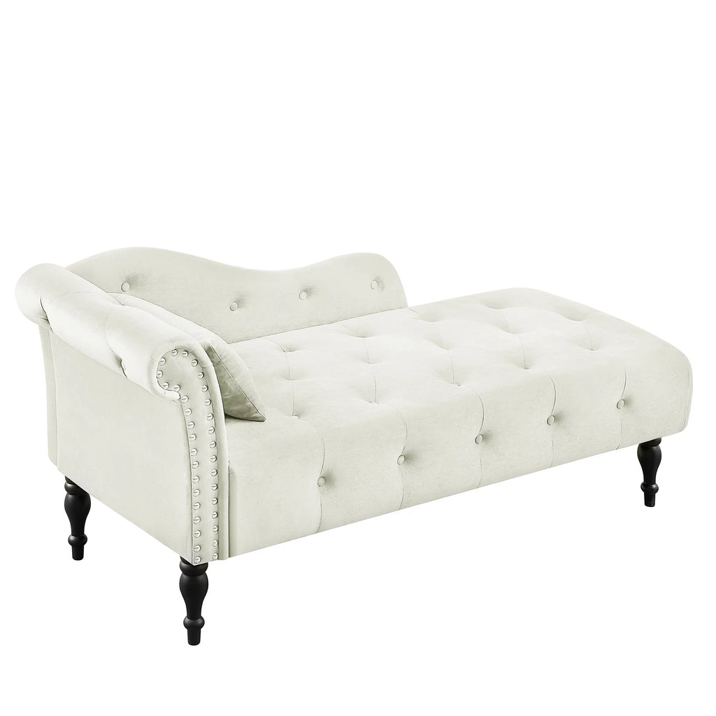 Velvet Chaise Lounge with Pillow F599542