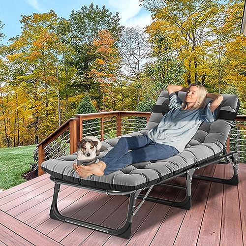Adjustable 4-Position Folding Camping Cot with Pillow Y134858
