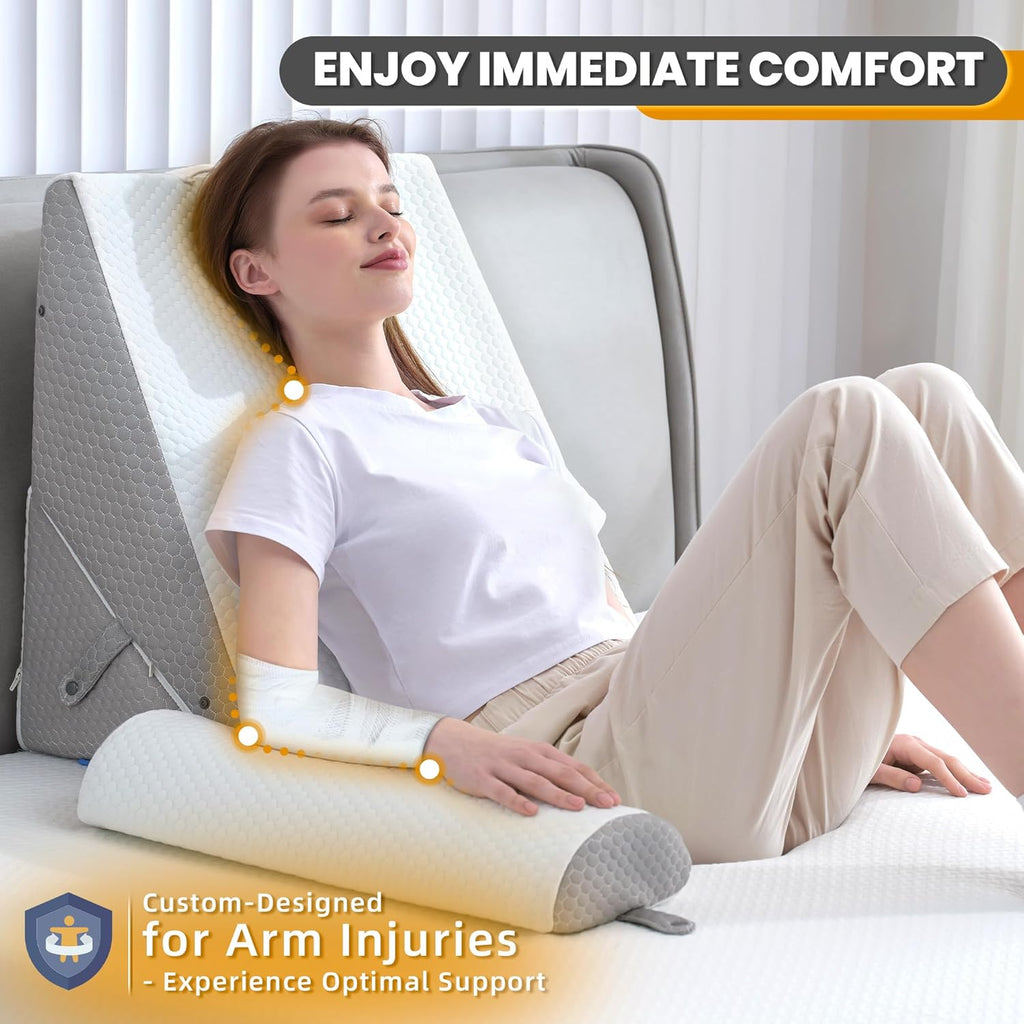 3PCS Adjustable Wedge Pillow with Memory Foam Bolster Pillow G376953