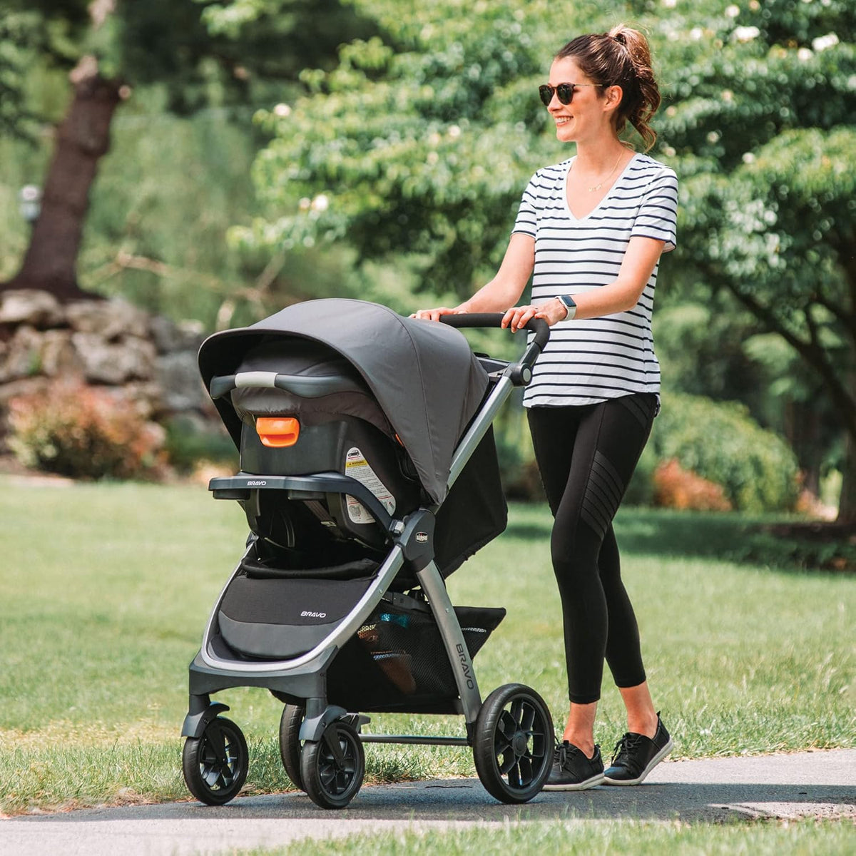 3-in-1 Travel System Stroller with Infant Car Seat and Base, Camden/Black & Grey H679656
