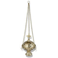 Brass Hanging Censer Incense Burner with Cross, 12 Inch Chain R441