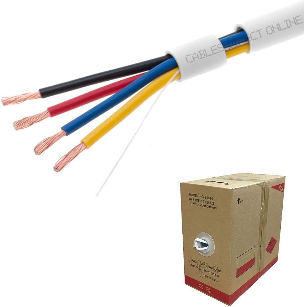500FT 18/2 18AWG CL2 Oxygen Free Pure Copper Speaker Wire G803