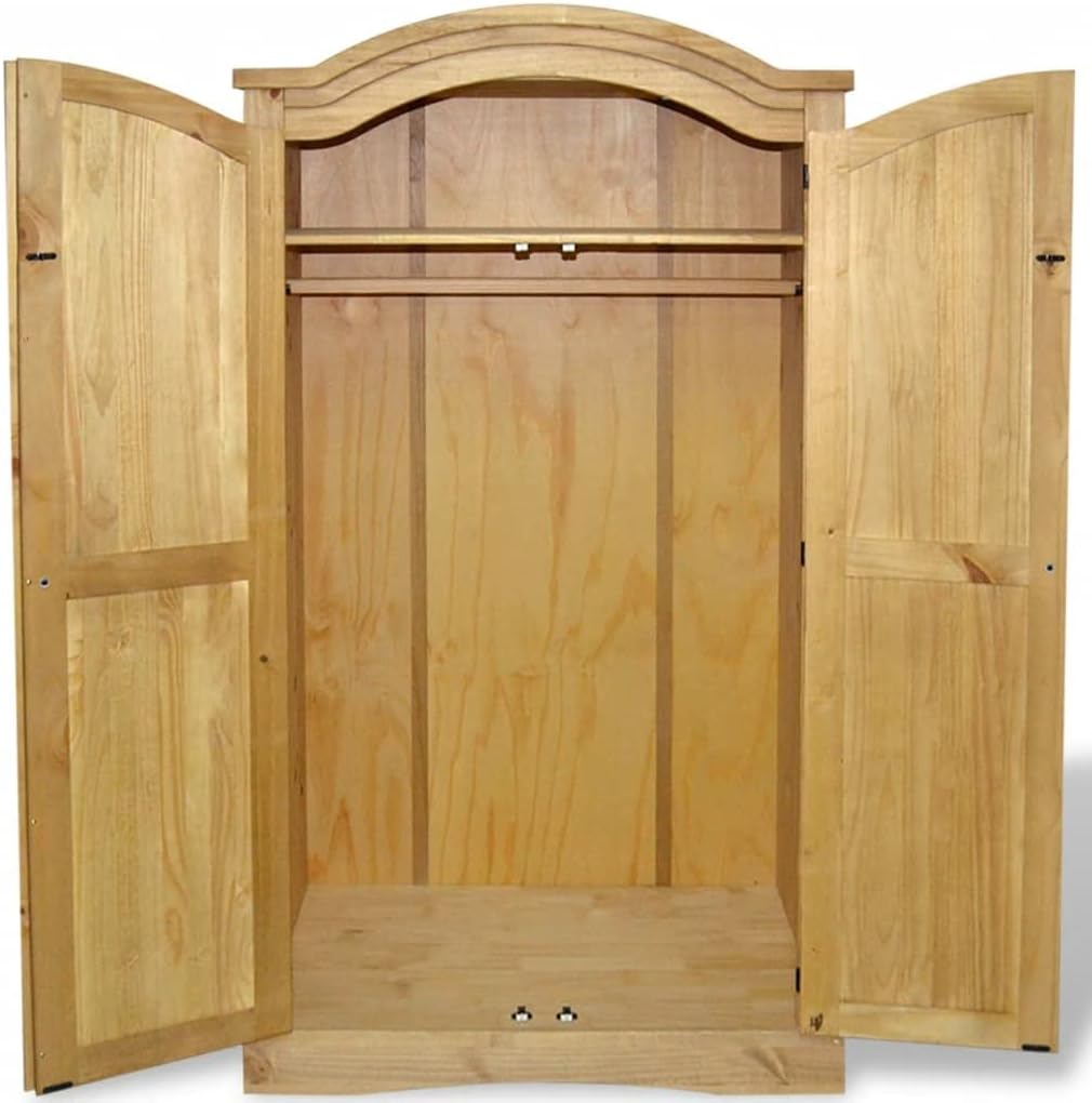 Solid Pinewood 2 Door Wardrobe Z376