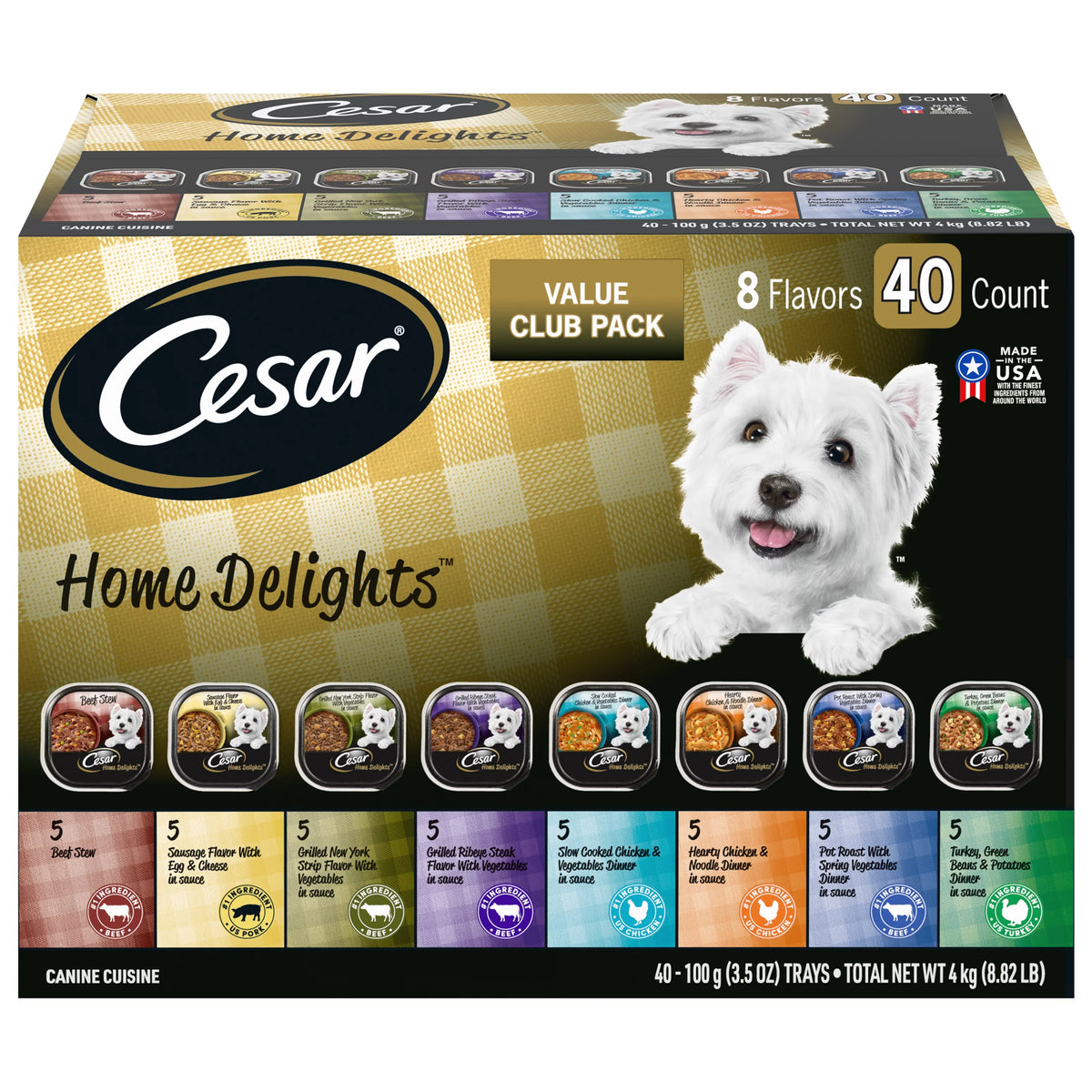 Cesar Wet Dog Food Variety Pack 40-Pack 3.5 oz A58979
