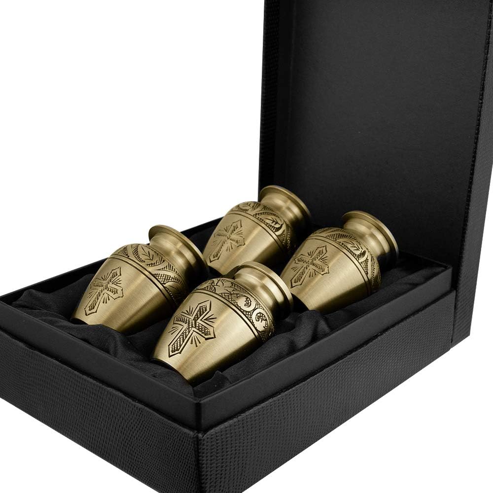 Bronze Small Mini Keepsake Urn Set of 4 E797537
