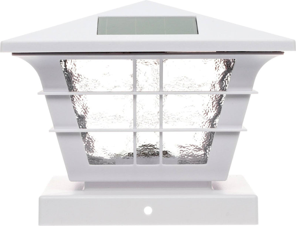 White Solar Post Cap Light with Base Adapter 12 Pack E871992
