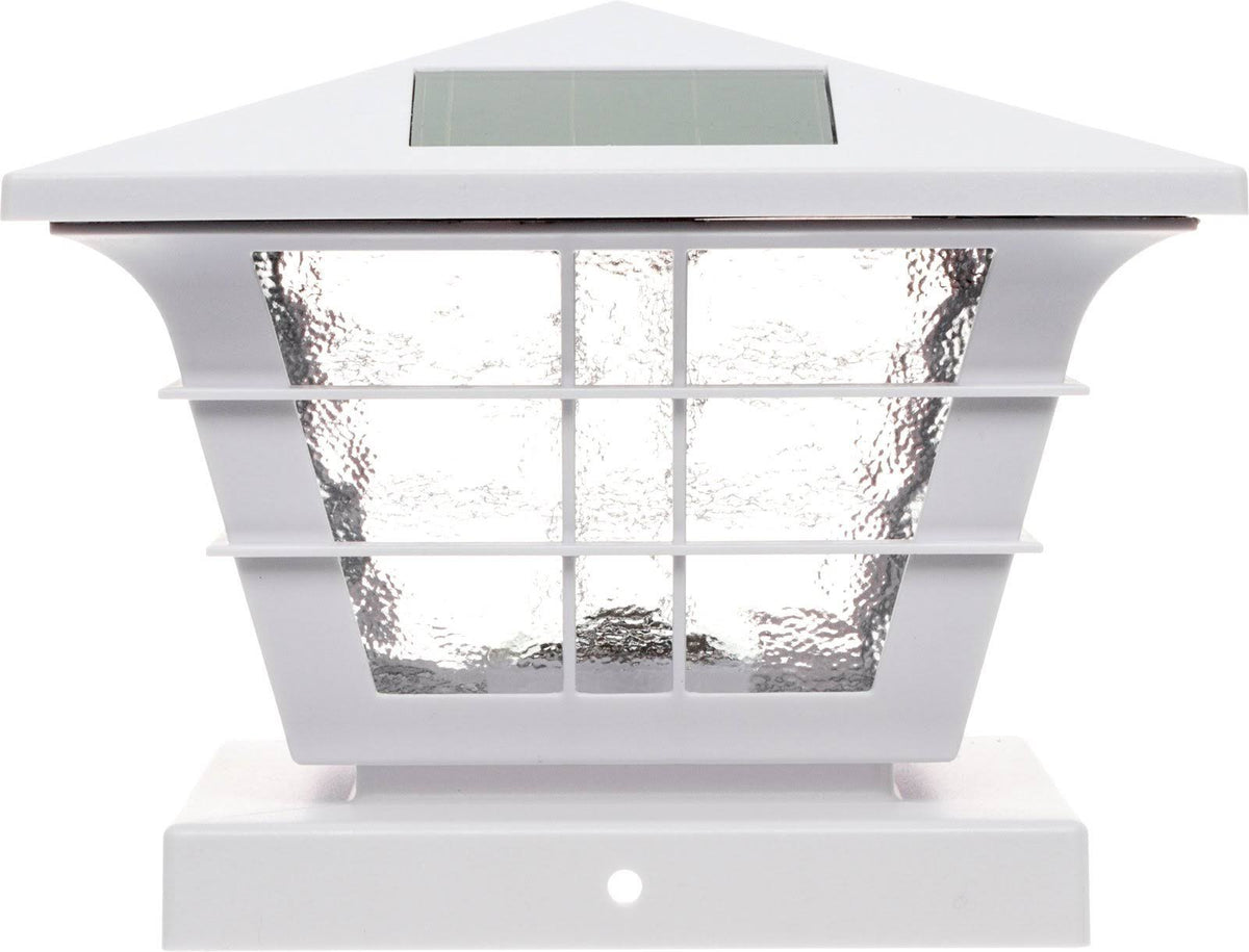 White Solar Post Cap Light with Base Adapter 12 Pack E871992