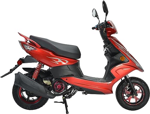 150cc Gas Moped Scooter with 10 inches Aluminum Wheels Black U117660
