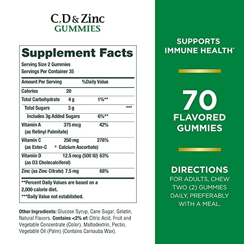 Citrus Berry C, D, & Zinc Gummies, 70 Ct S953637