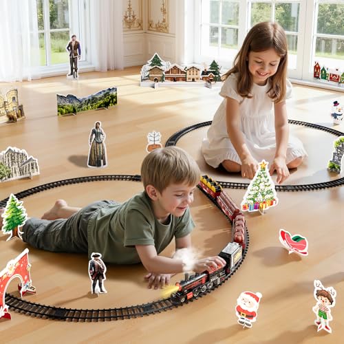 Large Electric Train Set with Realistic Sound, Lights and Smoke N662