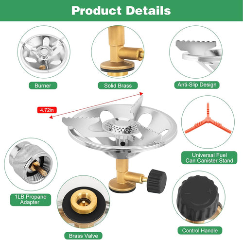 2 in 1 Portable Camping Stove with Carrying Bag I28734