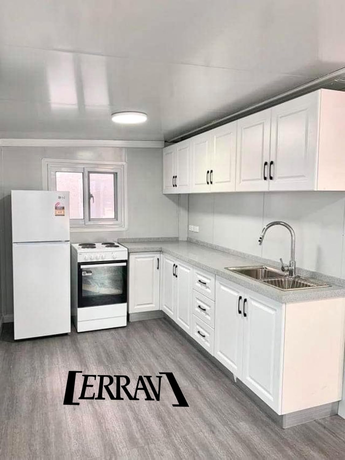 19 x 20 FT Foldable Prefab House with 1 Bathroom, 2 Rooms, and 1 Kitchen S655010