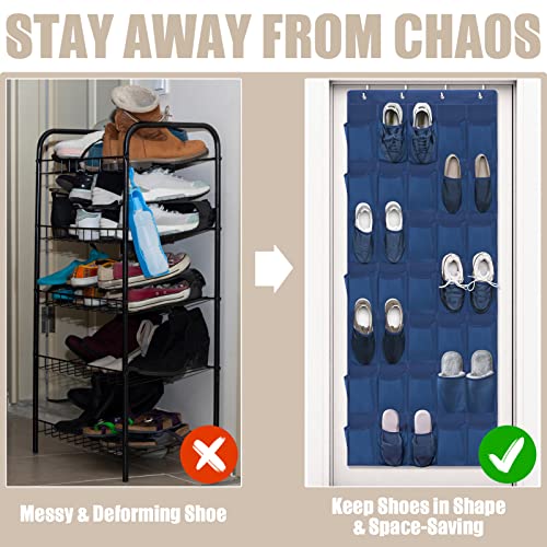 35 Mesh Pockets Blue Hanging Shoe Organizer A5768