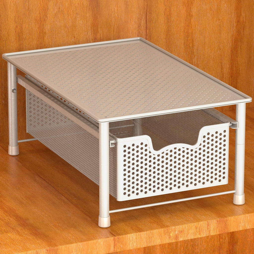 Turquoise Stackable Cabinet Basket Drawer Organizer U233039