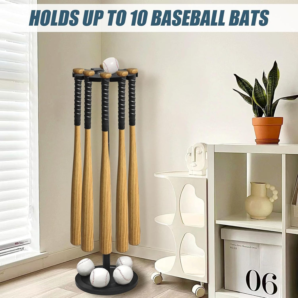 Wooden Baseball Bat Storage Rack Holds 10 Bats O920381