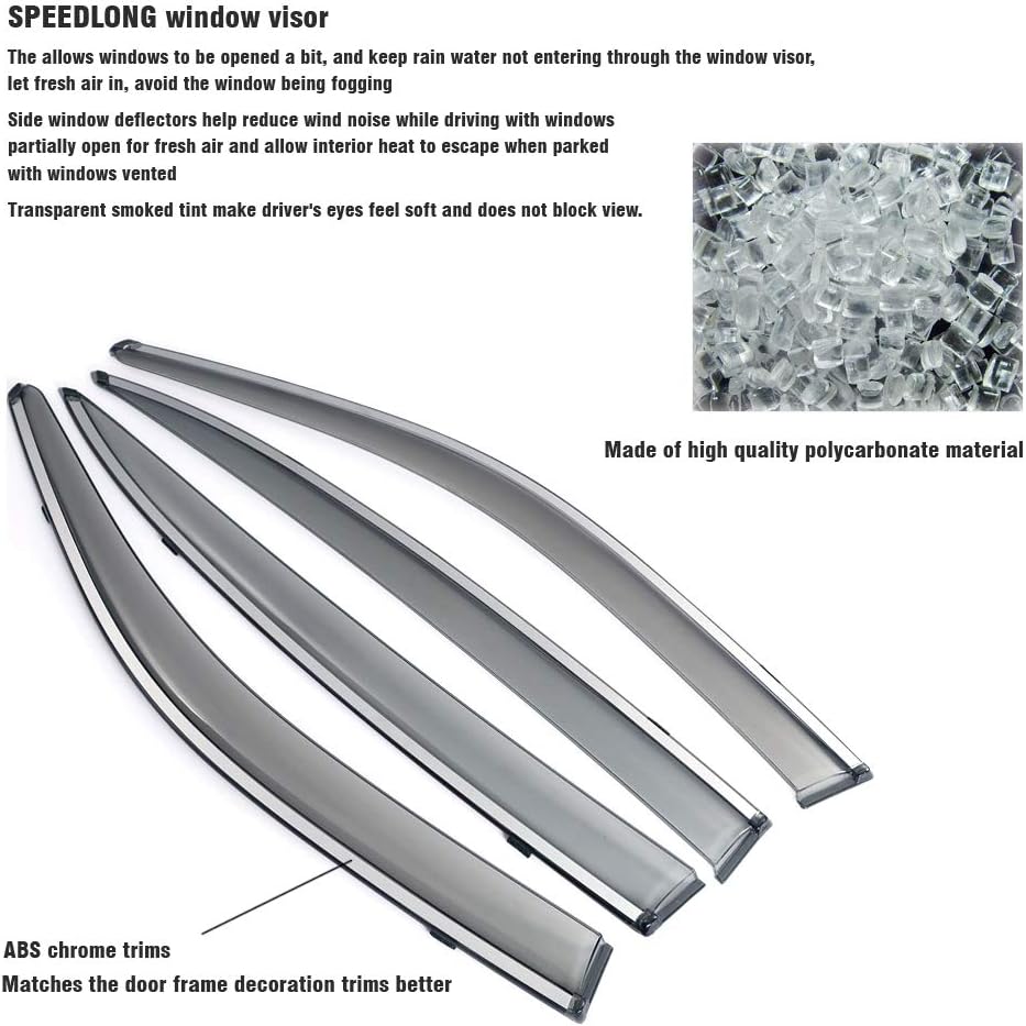 Car Window Visor Vent Shade Deflector Sun Rain Guards M9761