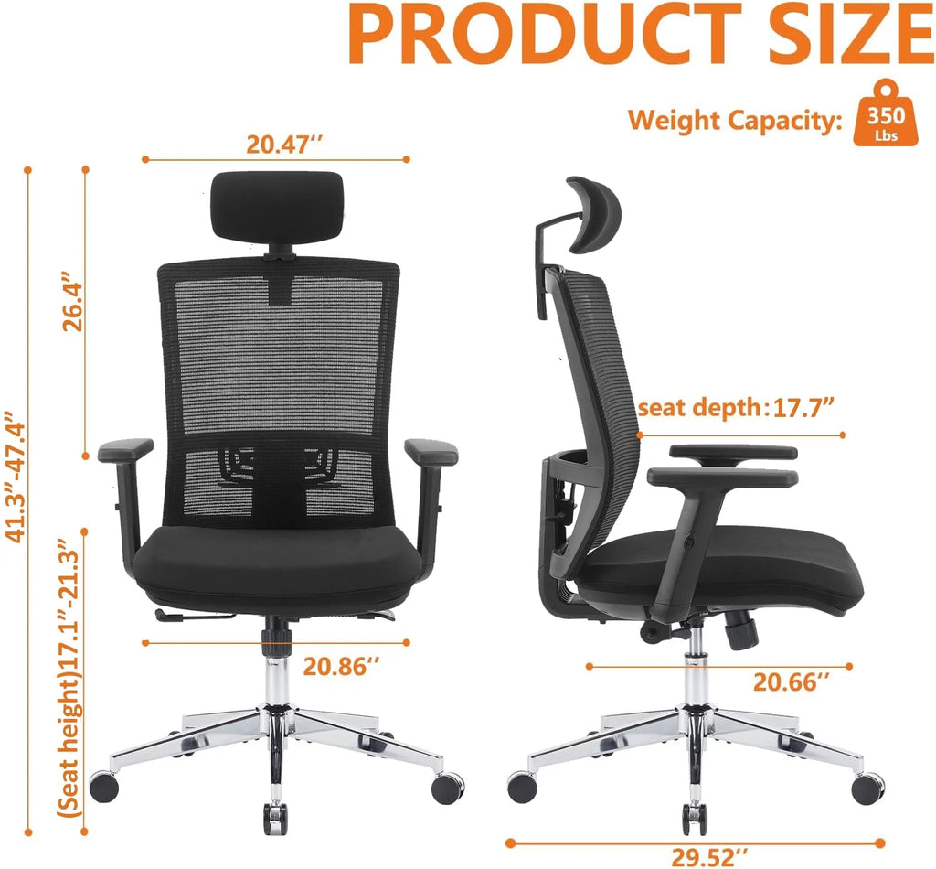 Ergonomic Office Chair with Lumbar Support Black G9386