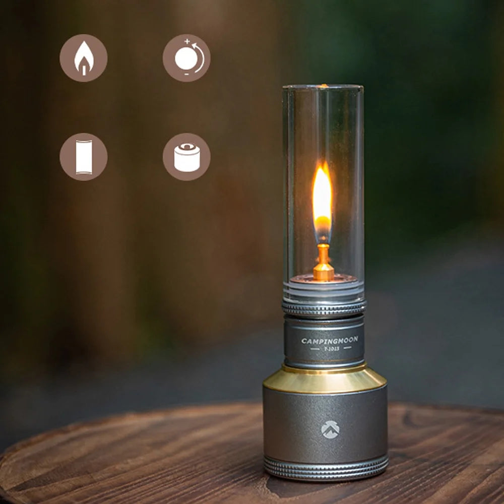 Portable Windproof Candlelight Camping Gas Burner Lantern I355